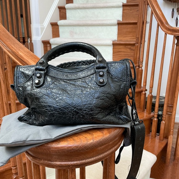 STUNNING 100% AUTHENTIC BALENCIAGA MINI CITY BLACK BAG WITH ATTACHED CHARMS - Picture 7 of 16